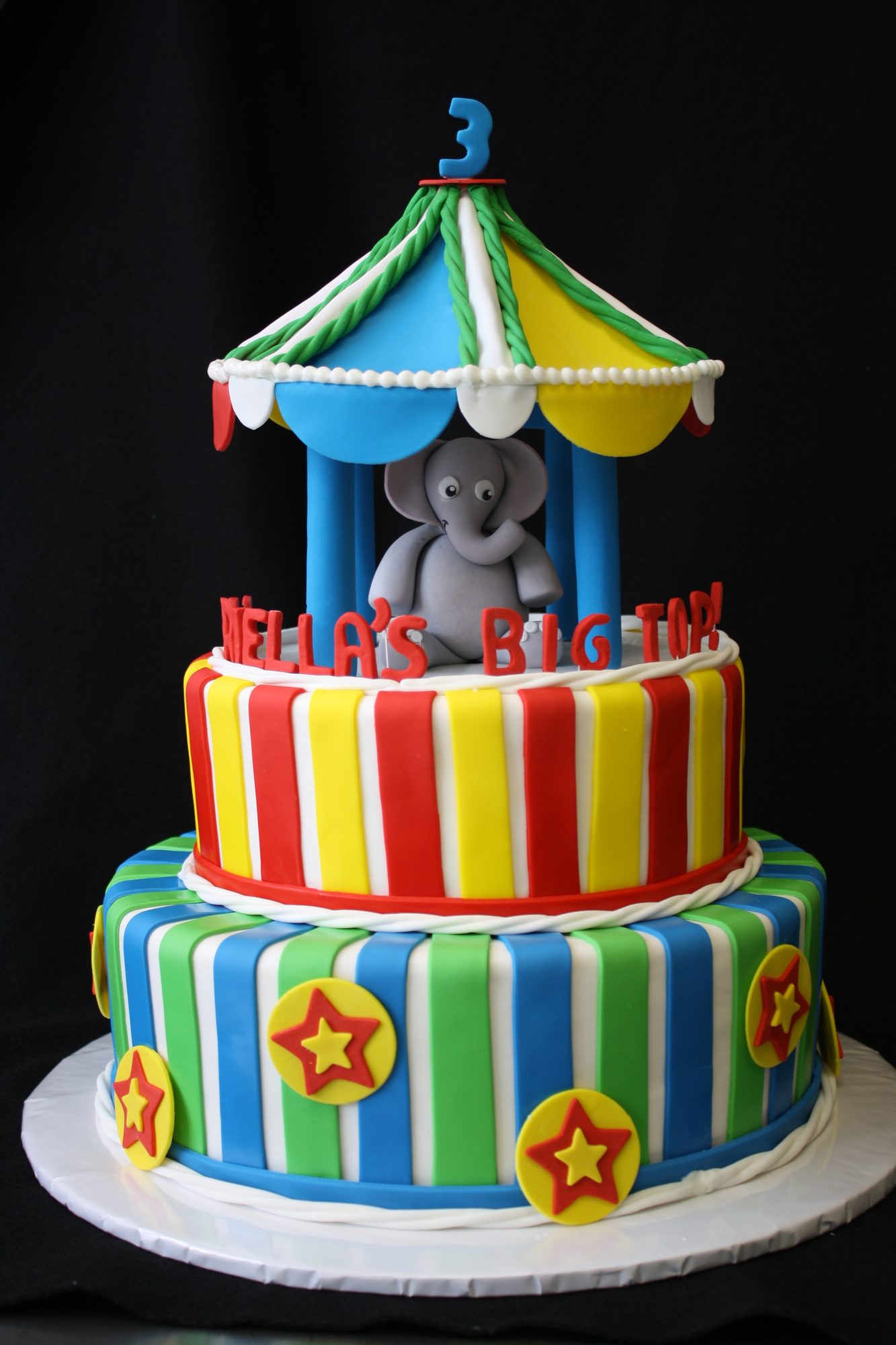 Circus carousel birthday cake